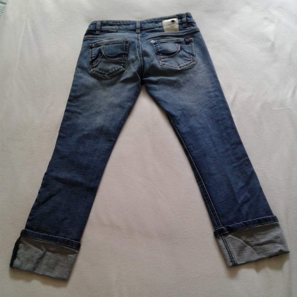 Dkny crop jeans stone wash blue